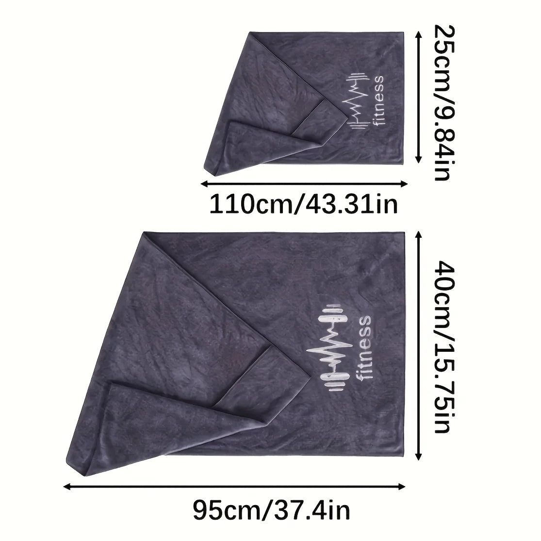 Super absorbent sports towel suitable for men and women - embroidered, quick drying fitness towel with sleeve cover